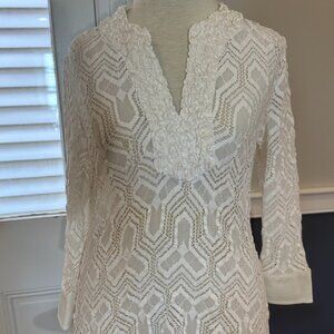 Etcetera Classy Lace Tuxedo Style Size M Blouse